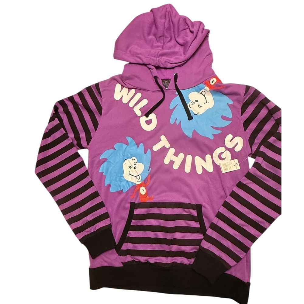 NWT Universal Studio Women Hoodie XL Pop‎ Art Thing 1 2 Purple Fleece Ret $59.95